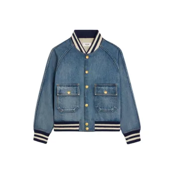CELINE Teddy Jacket In Clean Ocean Breathe Wash Denim