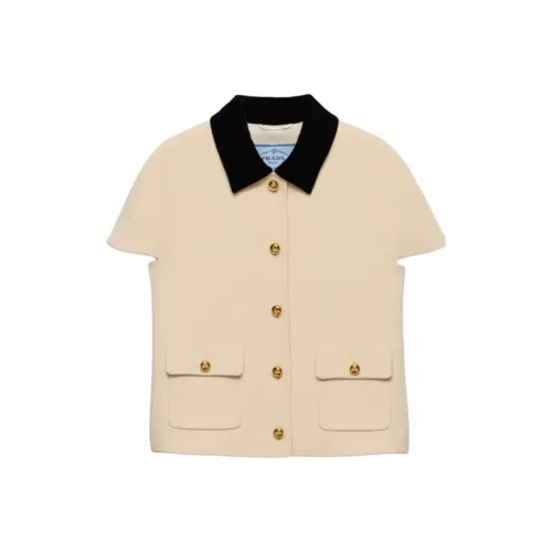 PRADA SS25 jeanss Coats Women's Beige Yellow