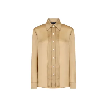 TOM FORD Plisse Panel Long Sleeved Shirt