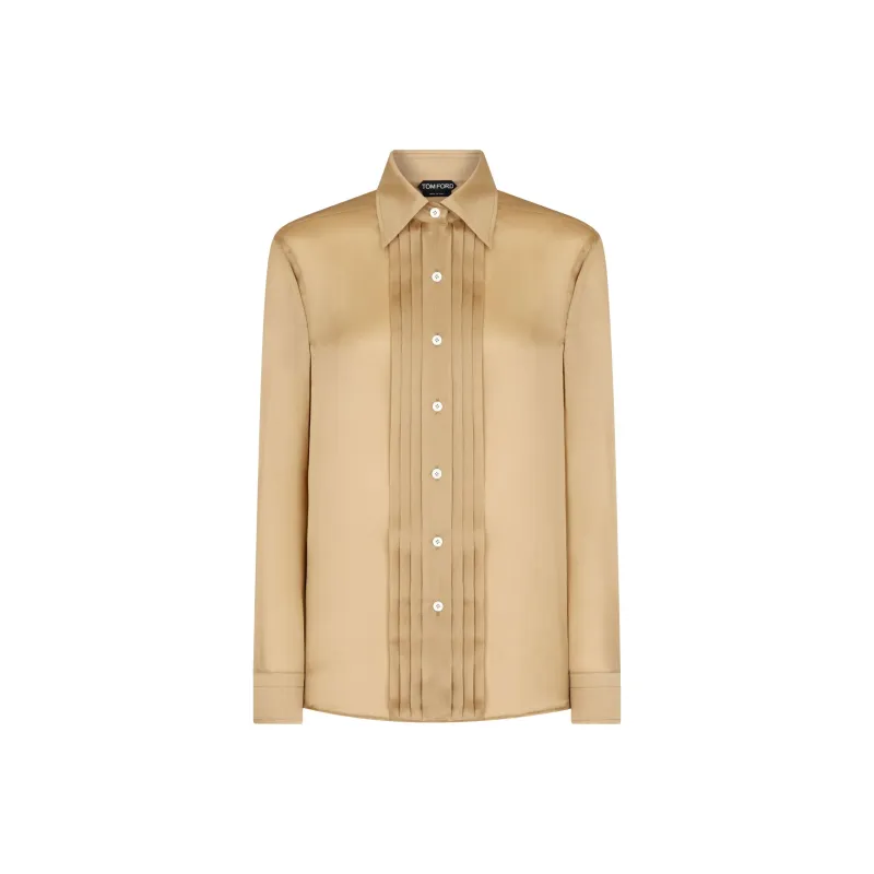 TOM FORD Plisse Panel Long Sleeved Shirt-0