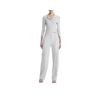 VINCE Polo Shirt Women's Light Gray