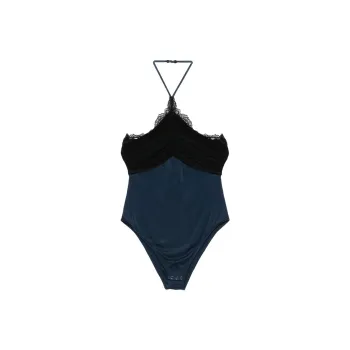 Christopher Esber Tulle overlay Ribbed Bodysuit
