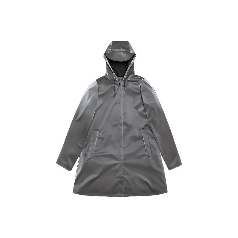 Rains Hooded Stud fastening Raincoat-0
