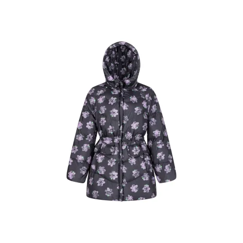 ERAL Down Jacket Women's Black Background With Flowers