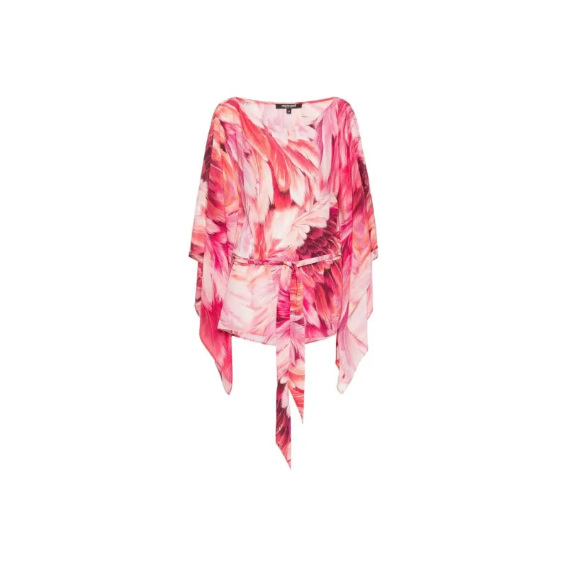 Roberto Cavalli Plumage print Short Kaftan-0
