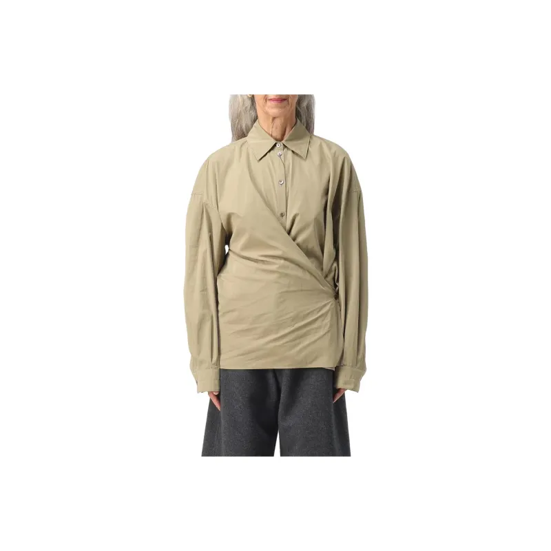 Lemaire Straight Collar Twisted Shirt 'Dusty Khaki'-0