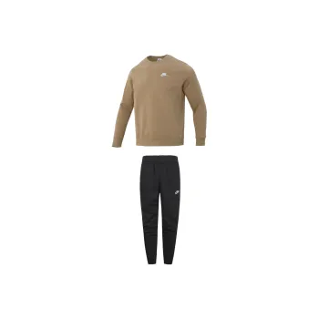 Nike Casual Sportswear Men Clothing Set Brown Top+Black Pants
