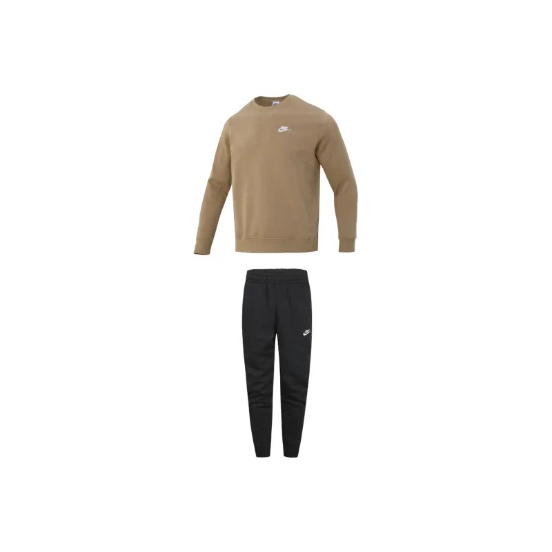 Nike Casual Sportswear Men Clothing Set Brown Top+Black Pants-0