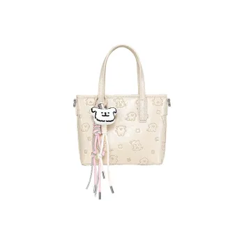 TOUTOU Maltese Collaboration Synthetic Leather Handbag Women's Cream White