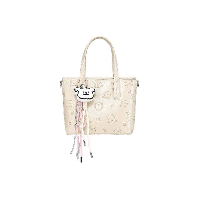 TOUTOU Maltese Collaboration Synthetic Leather Handbag Women's Cream White-0