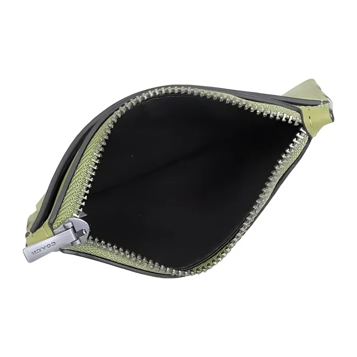 COACH Card Case Pebbled Leather Coin Purse Card Holder Wallet Women's Grass Green-3