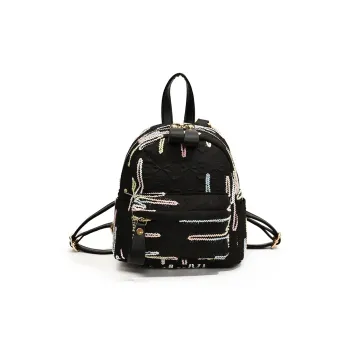 Yalu PU Backpack Women's Black/White/Pink