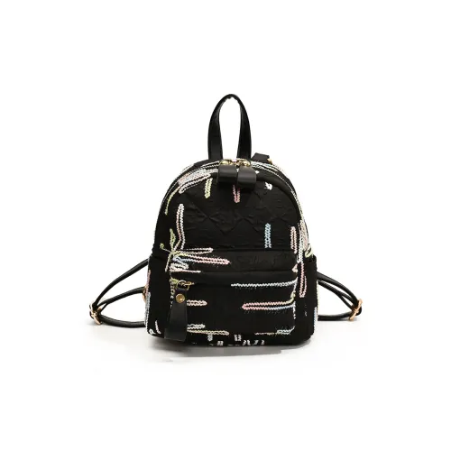 Yalu PU Backpack Women's Black/White/Pink