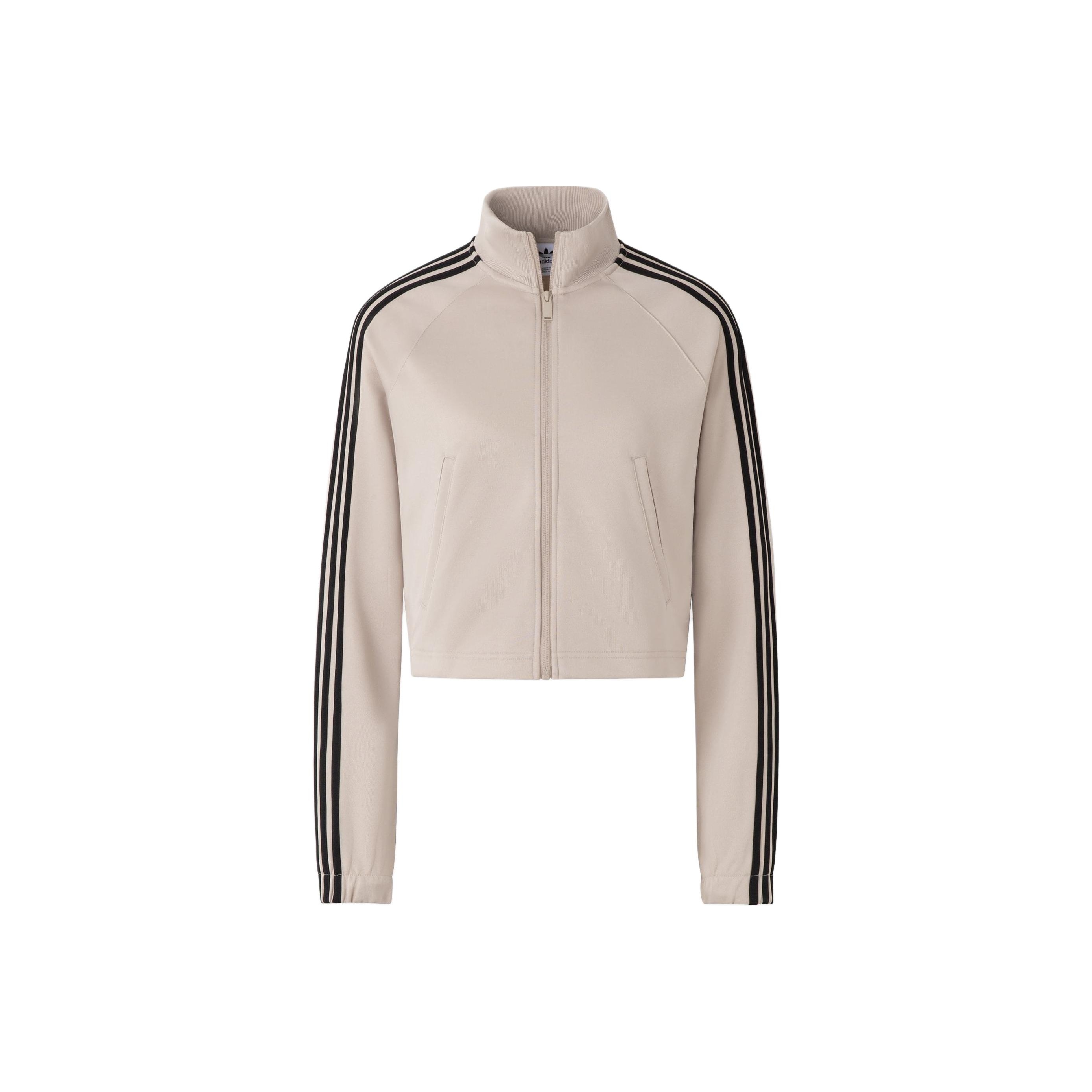 Adidas originals Women's Tricot Warm-Up Jacket Beige - POIZON