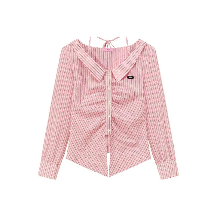 CHUU Shirts Women's Pink Stripes-0