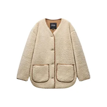 ZARA Trf Jackets Coats Women's Light Brown