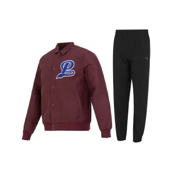 PUMA Casual Sportswear Men Set Red Jacket+Black Pants