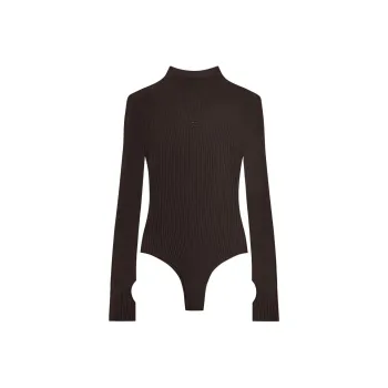 COURREGES Logo Embroidered Long Sleeved Ribbed Body