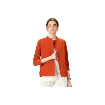 FENHONGMALI Jackets Coats Women's Orange Red