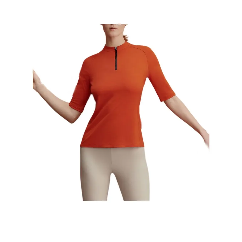 HERMES Raglan Sleeve T Shirt Women's Orange-0