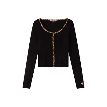 Tommy Hilfiger Knitted Fabric Long Sleeved Top Women's Black