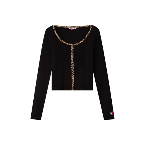 Tommy Hilfiger Packted Fabric Long Gorro Top Women's Black