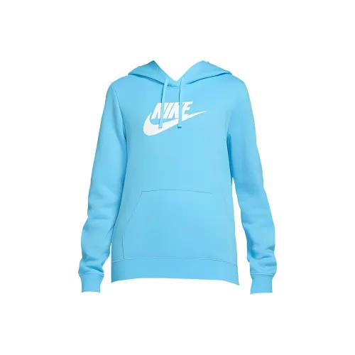 Nike Sportswear Women's Club Fleece Full Zip Hoodie Baltic Blue/White