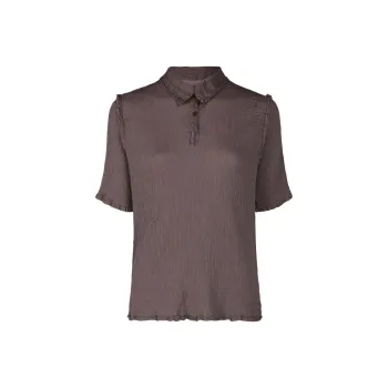 ISSEY MIYAKE SS25 Polo Shirt Women's Coffee