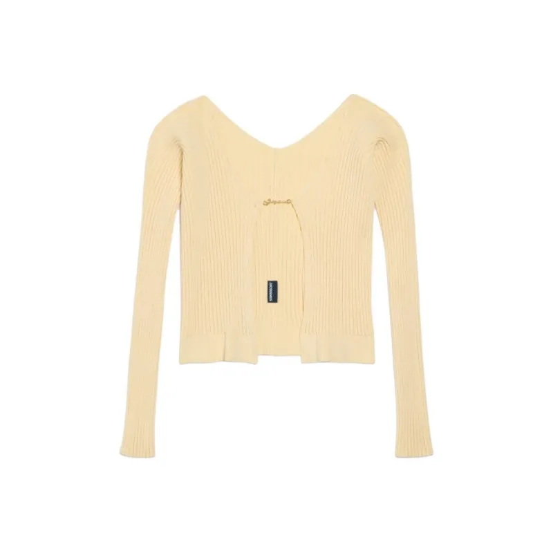 Jacquemus Logo Plaque Long Sleeved Cardigan-0