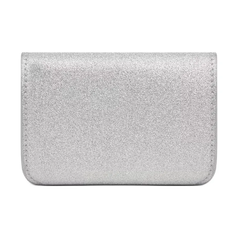 Balenciaga Cash Polyurethane Wallet Mini Women's Silver-1