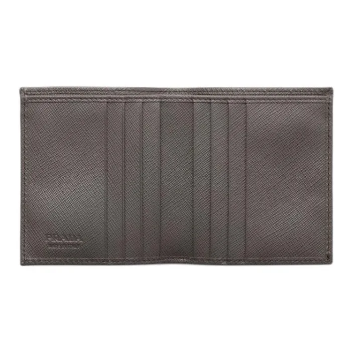 PRADA Saffiano Cow Leather Wallet Men's Smoke Gray-3
