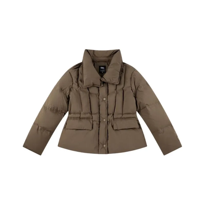 QIAODAN Dry Down Jacket Women's Ore Brown-0