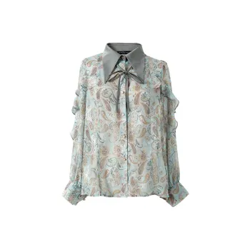 Like The Age Of Water Shirt Women's Green Floral