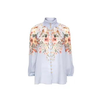 Zimmermann Lexi Billow Floral-print Blouse