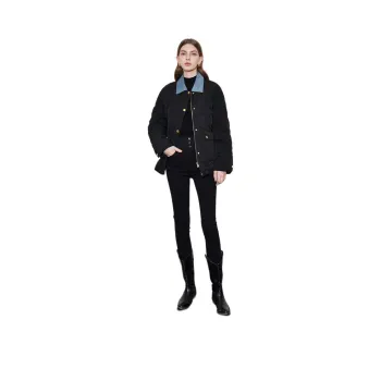 Initial Language Lightweight Warm 90% Down Polo Collar Shirt Coat Women's