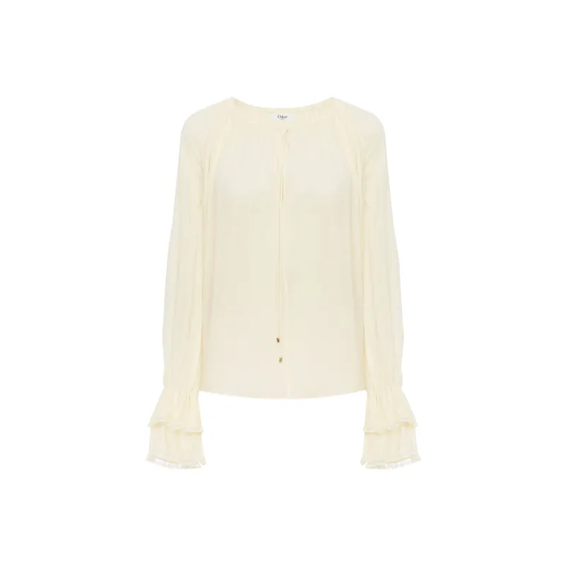 Chloé Gathered Silk Blouse-0