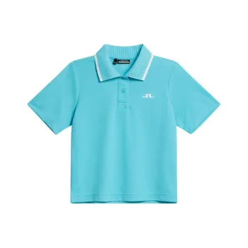 J.Lindeberg Carina Jacquard Polo Shirt Women's Blue