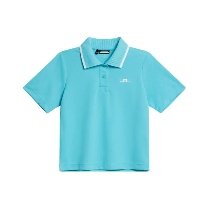 J.Lindeberg Carina Jacquard Polo Shirt Women's Blue-0