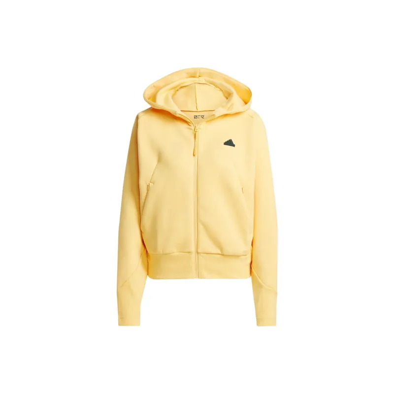 Adidas Z.N.E. Full-Zip Hoodie Sweatshirt Women's Yellow-0