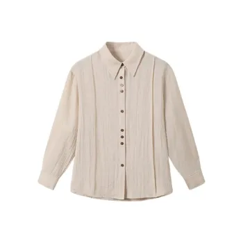 SHUXI Shirt Women's Crispy Oatmeal
