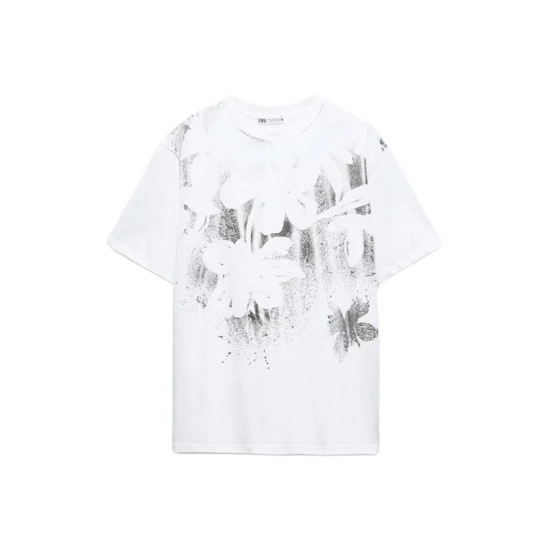 ZARA T-Shirts Women's Silver-0