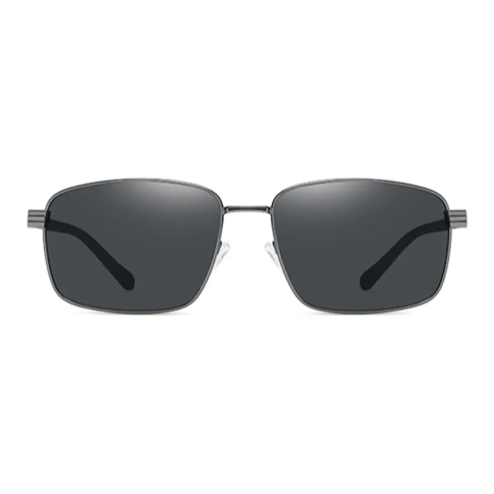 Thunder Pailong Alloy Square Sunglasses Men's Black, Gray-2