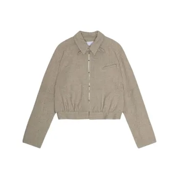 GANNI Melange Suiting Cropped Jacket