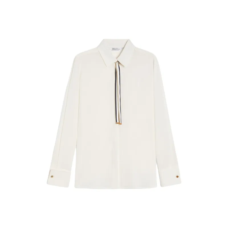MaxMara Apollo Ribbon Detailed Long Sleeved Shirt-0