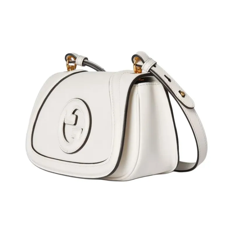 GUCCI Leather Shoulder Bag Mini Women's White-1