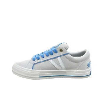 X JIMSUN Slip Resistant Cushioning Abrasion Resistant Low Top Skateboard Shoes Unisex White Blue