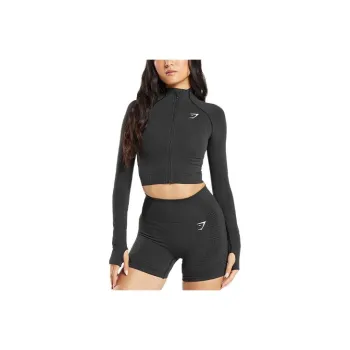 GYMSHARK VITAL SEAMLESS 2.0 Jackets & Coats Women's Black Mud Limestone