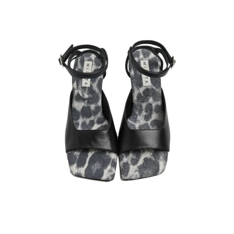 MIISTA Rozeen One Strap Sandals 9cm Women's Black-2