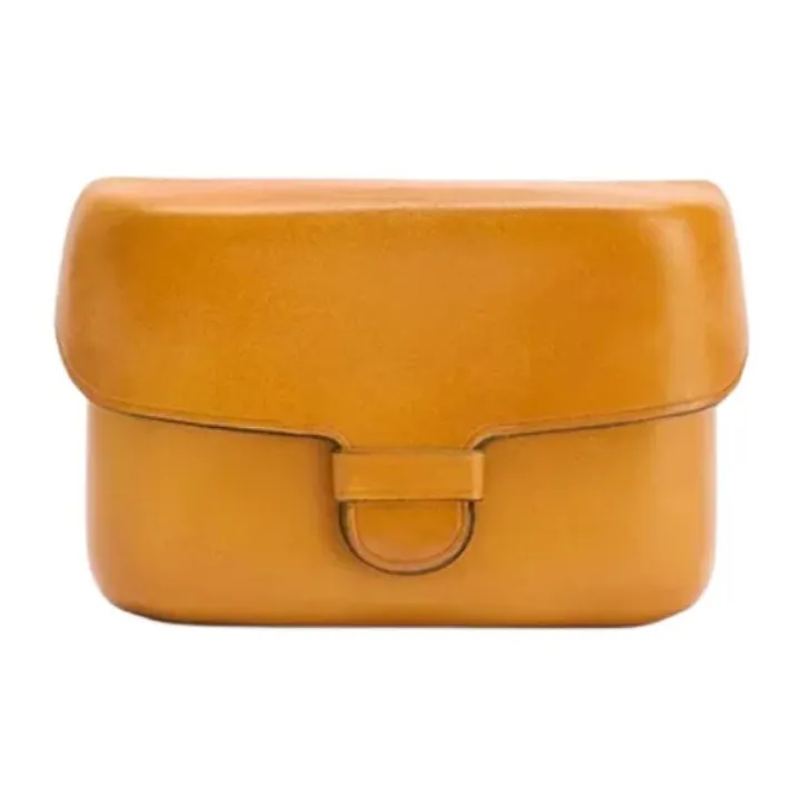 Lemaire Cow Leather Card Holder Unisex Orange Yellow-0