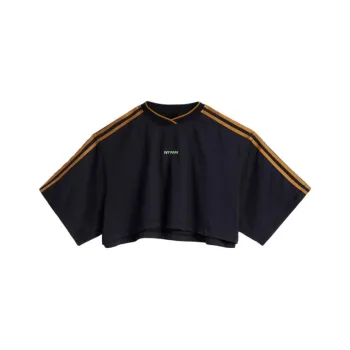 Adidas Ivy Park 3 Stripes Crop Tee Black
